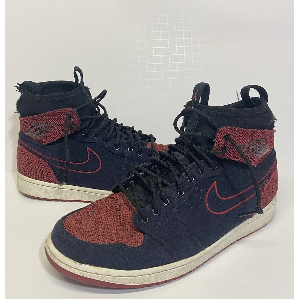 Jordan Retro 1 High Ultra Flyknit Black Gym Red White Bred Toe Banned OG‎ Sz 9.5